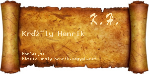 Krály Henrik névjegykártya